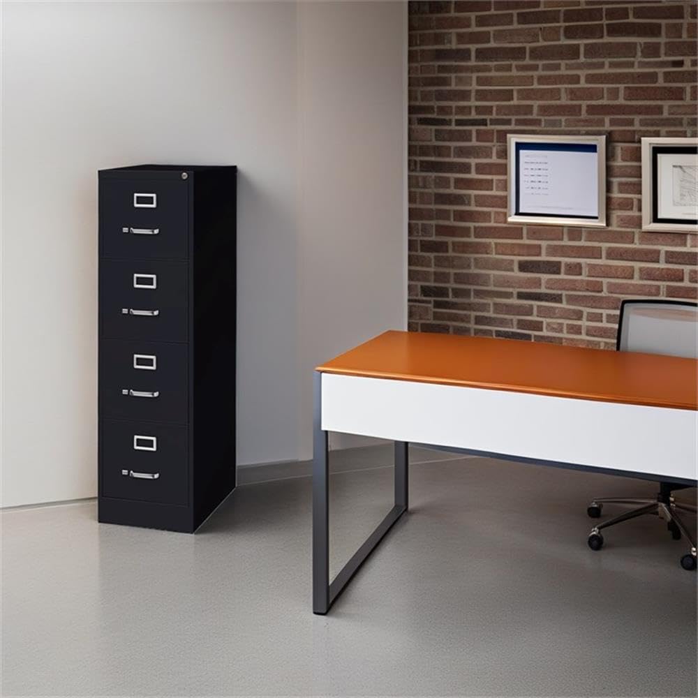 4 Drawers Black Metal Filing Cabinet J71283