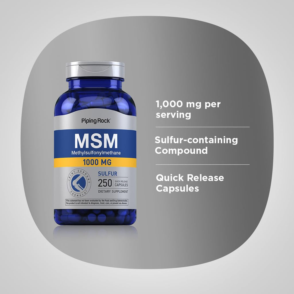 MSM 1000mg Capsules 250 Count A65460