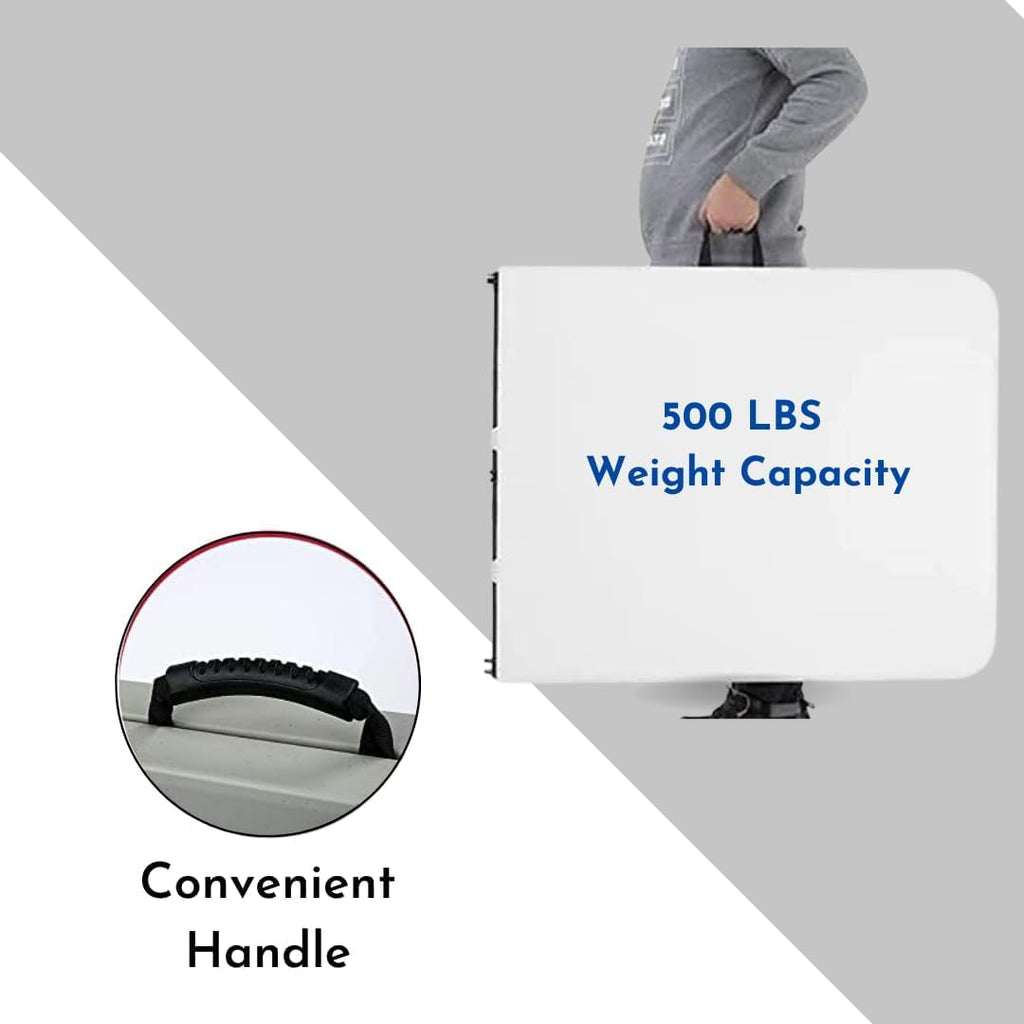 6ft White Portable Folding Utility Table S749926