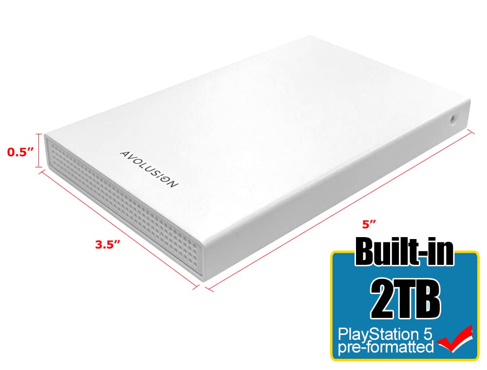2TB USB 3.0 Portable External Gaming Hard Drive White Z5879