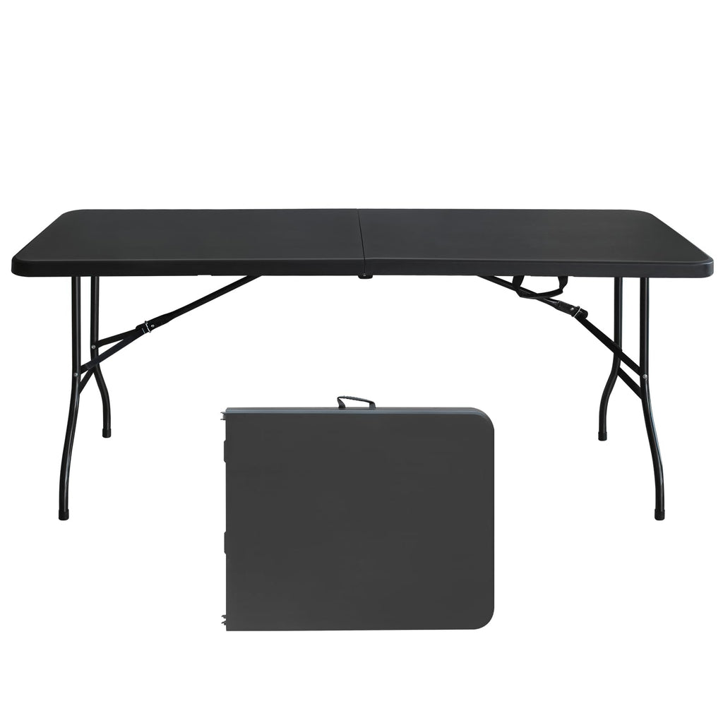6 FT Black Folding Table with Carry Handle N308130