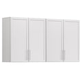 60" W White Laundry Room Wall Cabinets with Adjustable Shelf L138