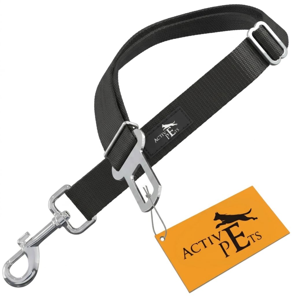 Black Adjustable Dog Car Seat Belt S78609