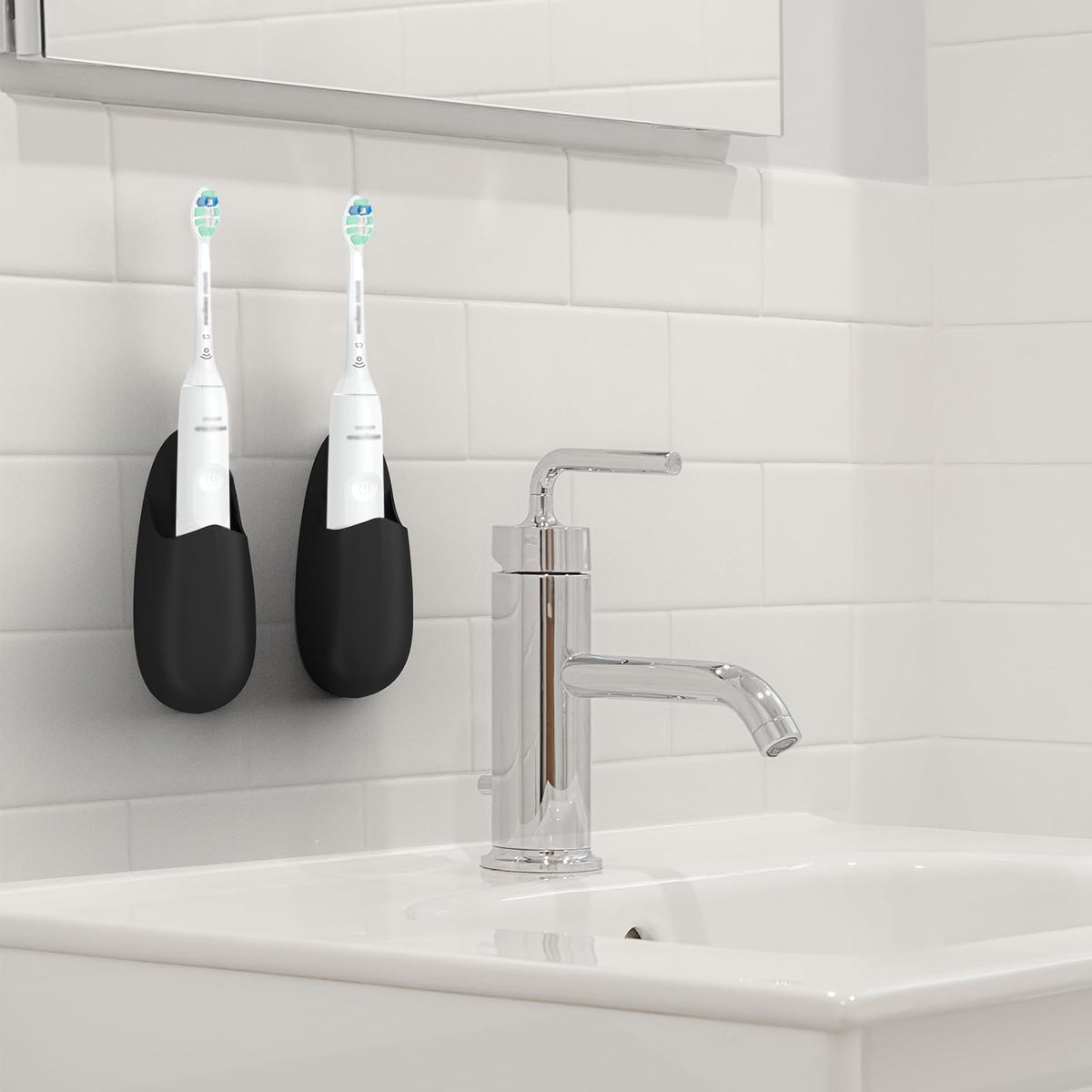 2 Pack Wall Mounted Silicone Electric Toothbrush Holder B20917