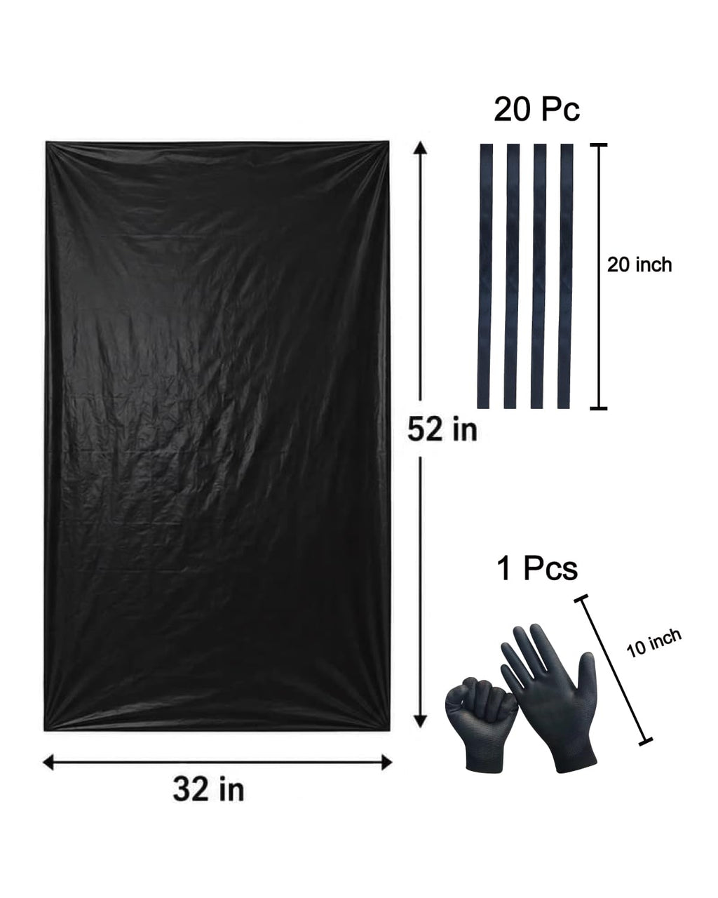 6 Mil Heavy Duty Contractor Trash Bags, 50/55/60 Gallon, Black, 20 Pack B41500