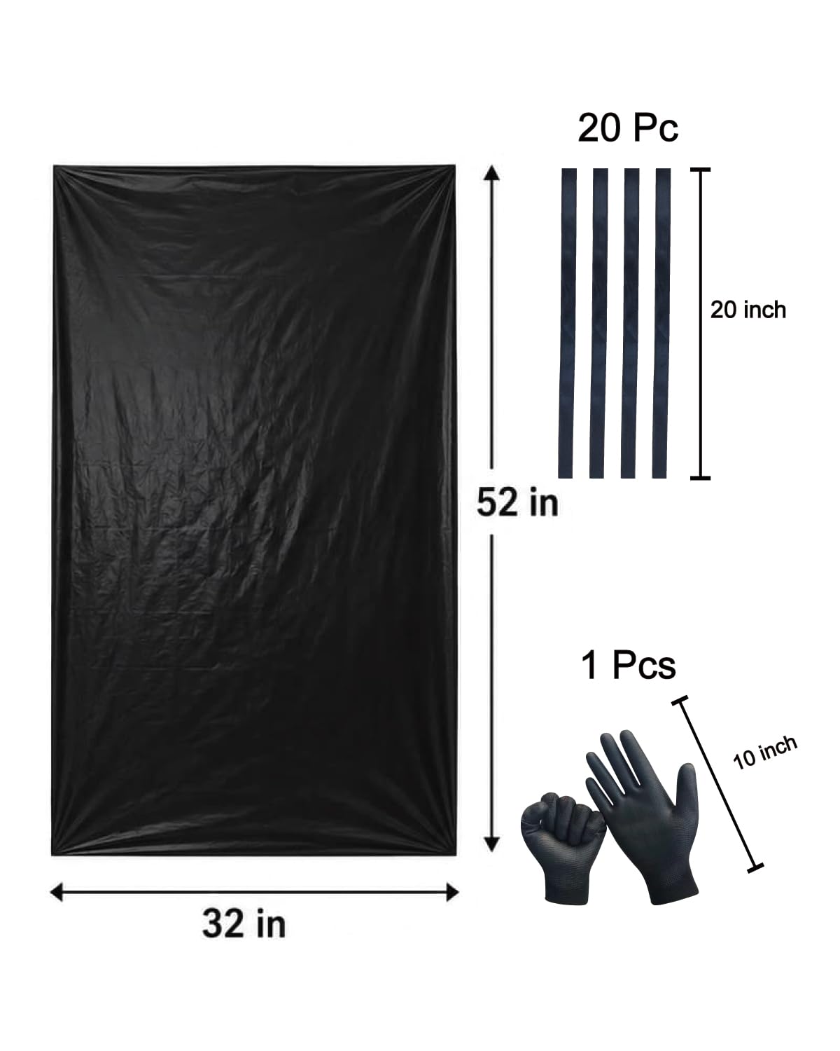 6 Mil Heavy Duty Contractor Trash Bags, 50/55/60 Gallon, Black, 20 Pack B41500
