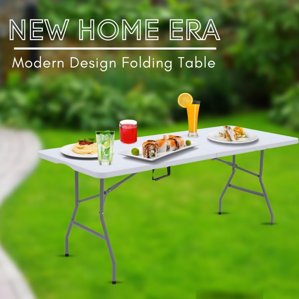 6ft White Portable Folding Utility Table S749926