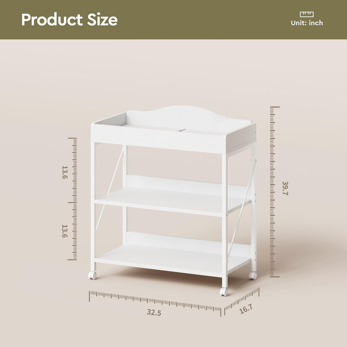 White Baby Changing Table with Pad M91155