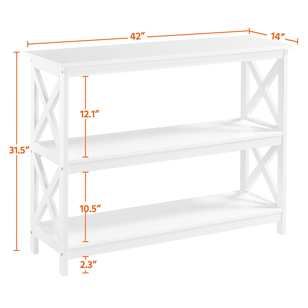 White 3-Tier Narrow Console Table G876869