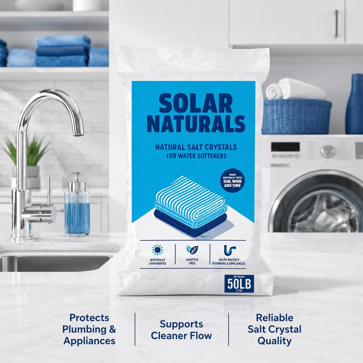Natural Salt Crystals for Water Softeners, 50lb E278