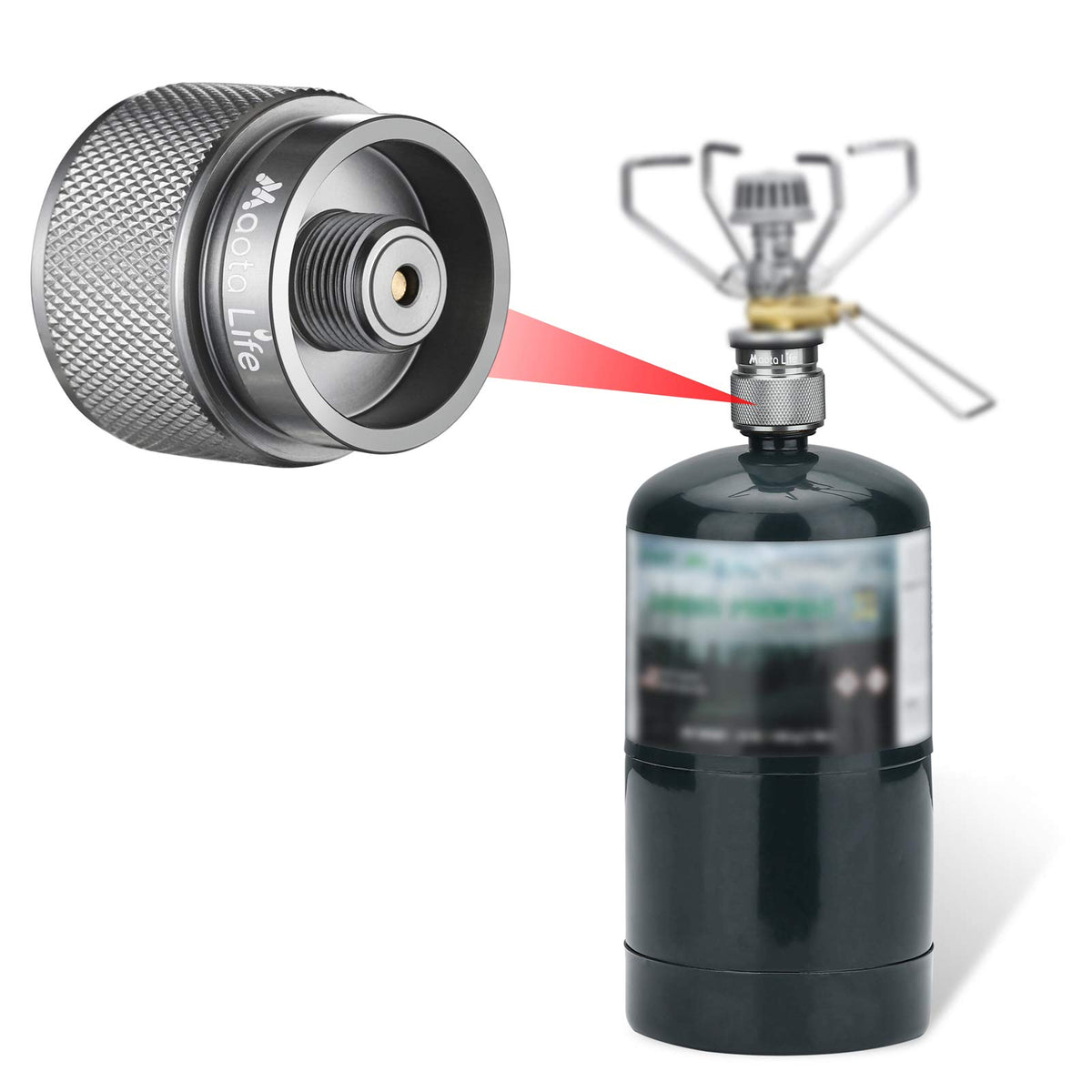 Camping Stove Gas Converter with 16 oz Tank M12679