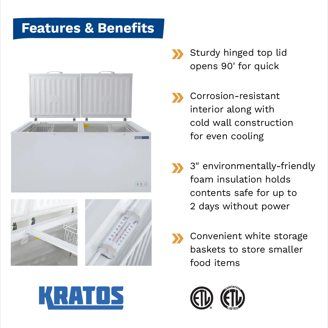 White 30 Cu Ft Chest Freezer W2677