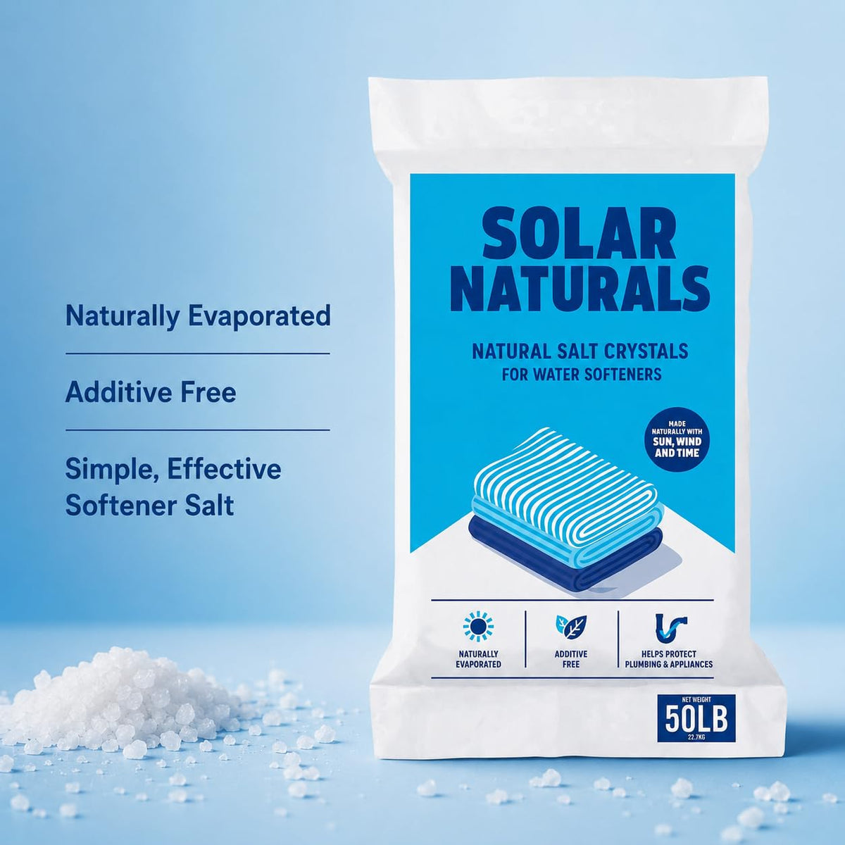Natural Salt Crystals for Water Softeners, 50lb E278