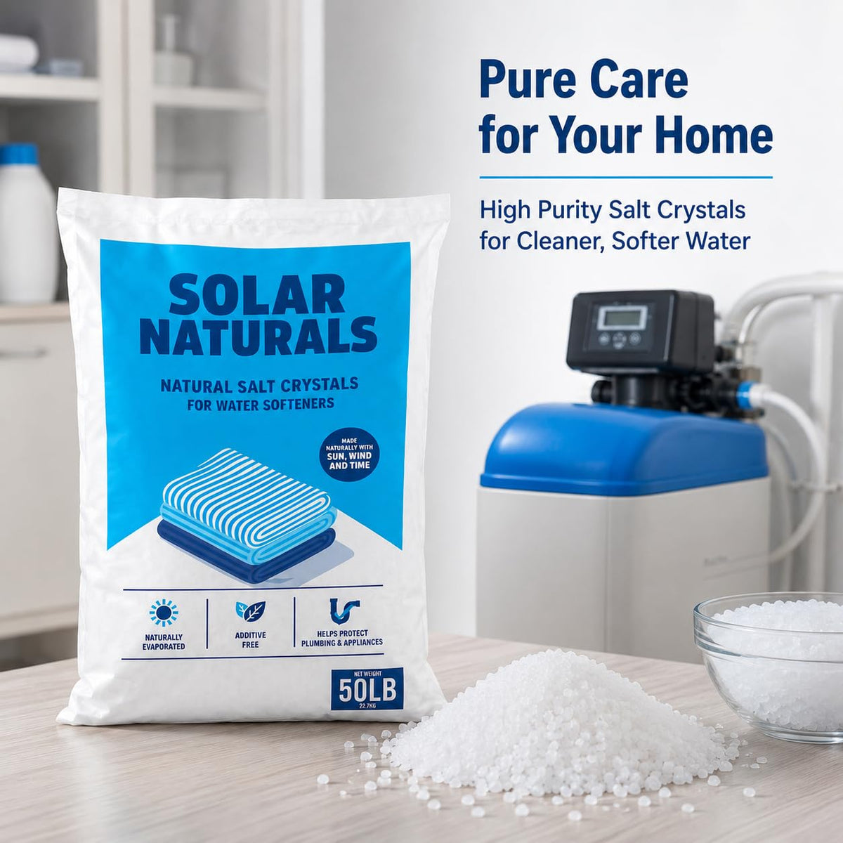 Natural Salt Crystals for Water Softeners, 50lb E278