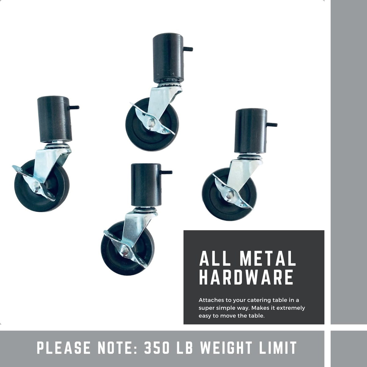 Folding Table Caster Wheels 3” Locking Casters I6827