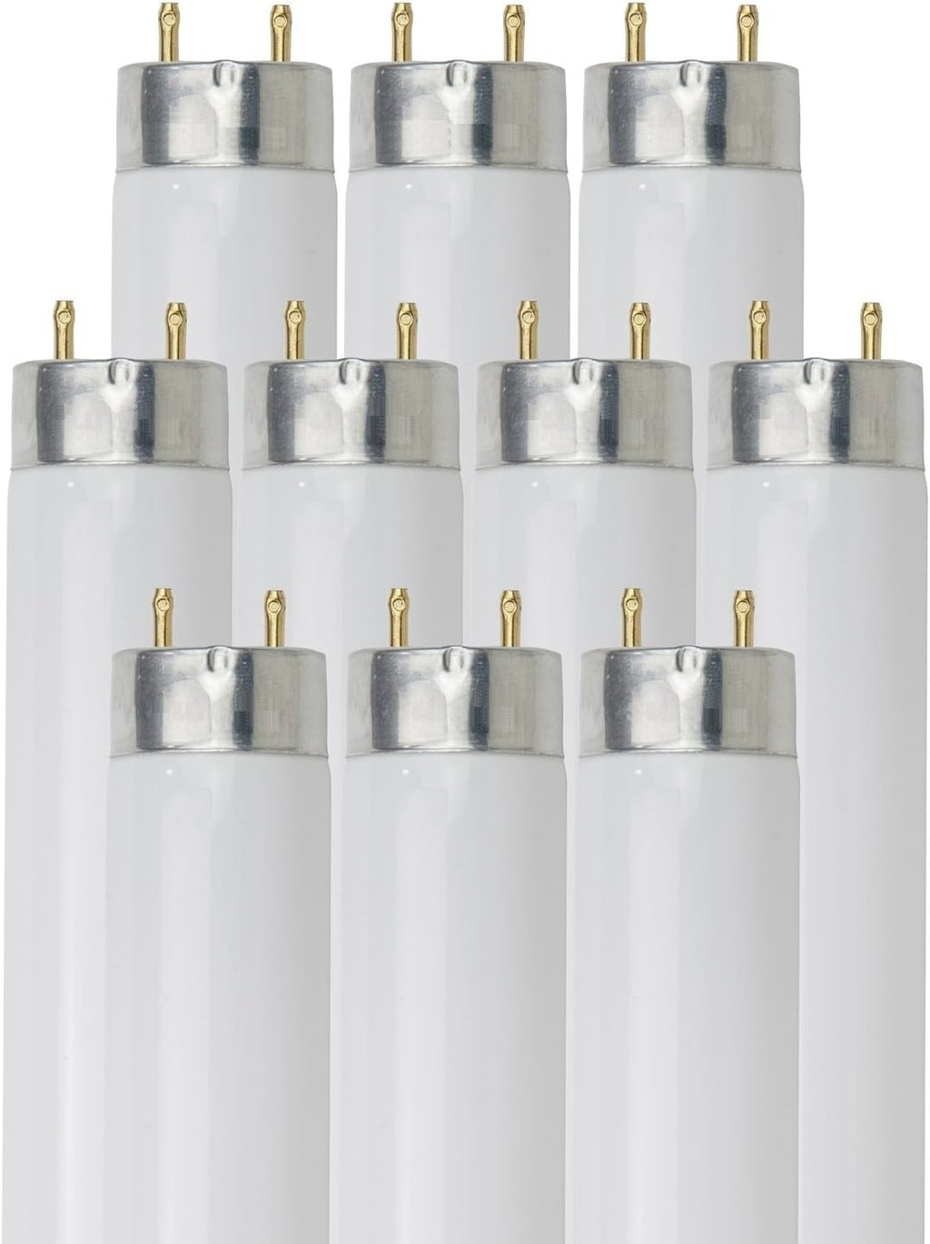 24 Inch T8 Fluorescent Tube Light Bulb 17W 3500K G13 Bi-Pin Pack of 10 U5258