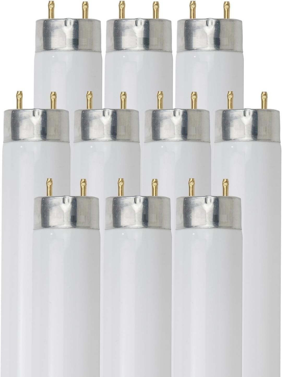 24 Inch T8 Fluorescent Tube Light Bulb 17W 3500K G13 Bi-Pin Pack of 10 U5258