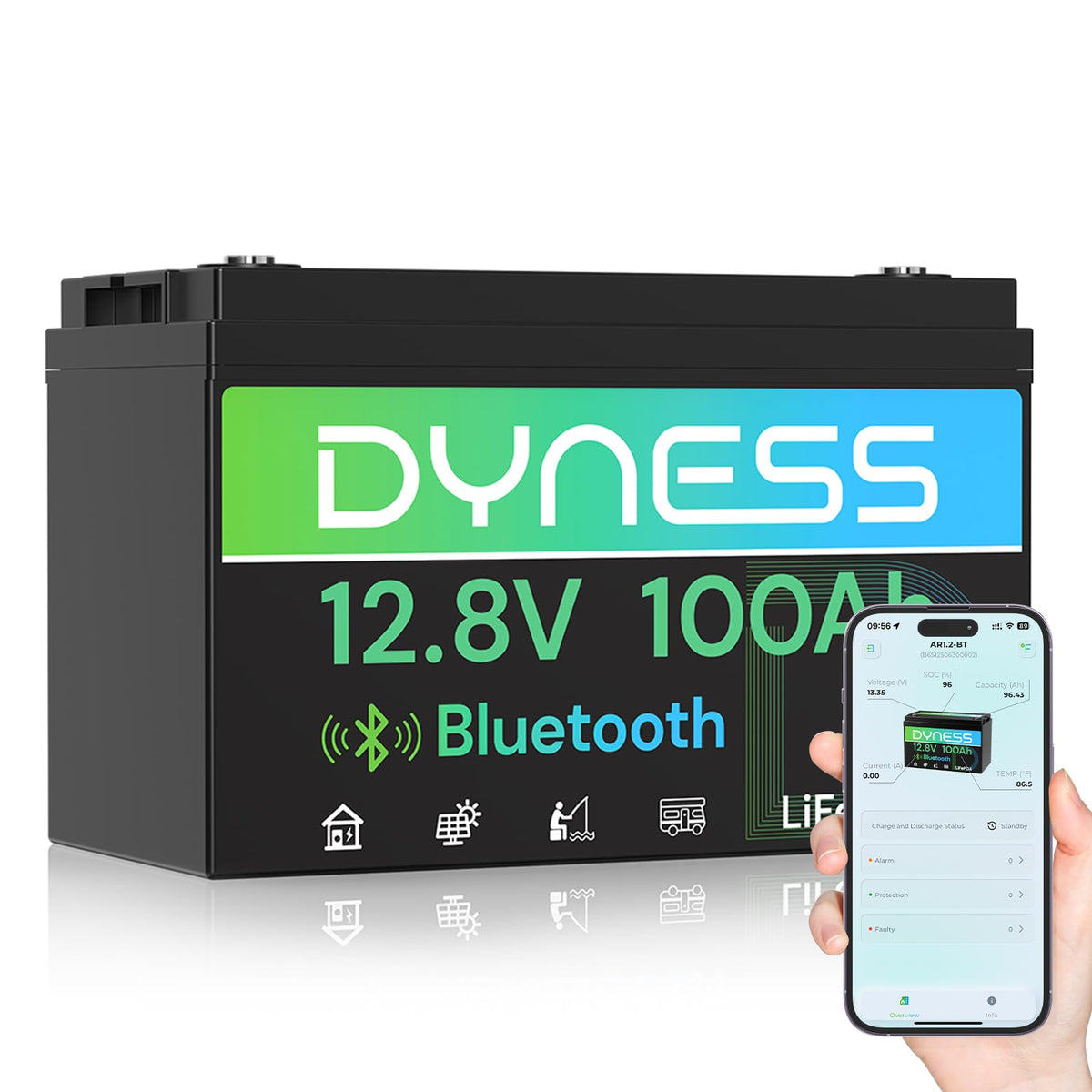 12V 100Ah LiFePO4 Lithium Battery B756