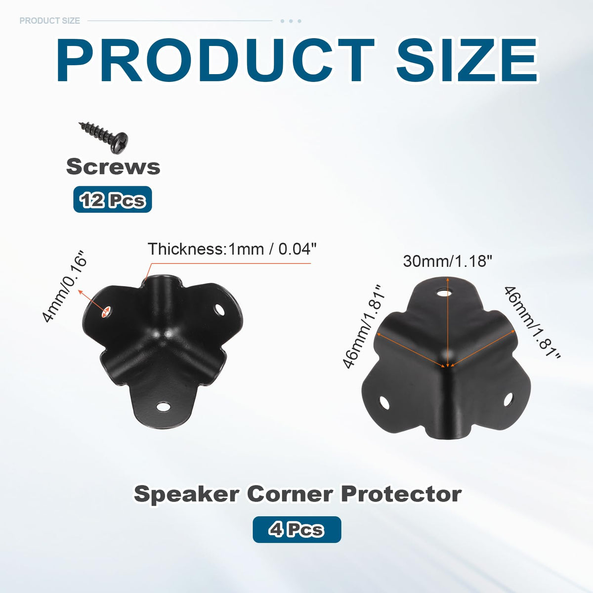4 Pcs Metal Speaker Cabinet Corners Protector L219