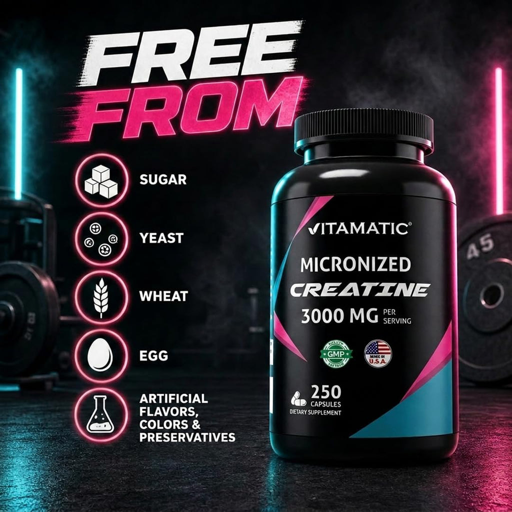 Micronized Creatine Monohydrate 3000 mg 250 Capsules J664