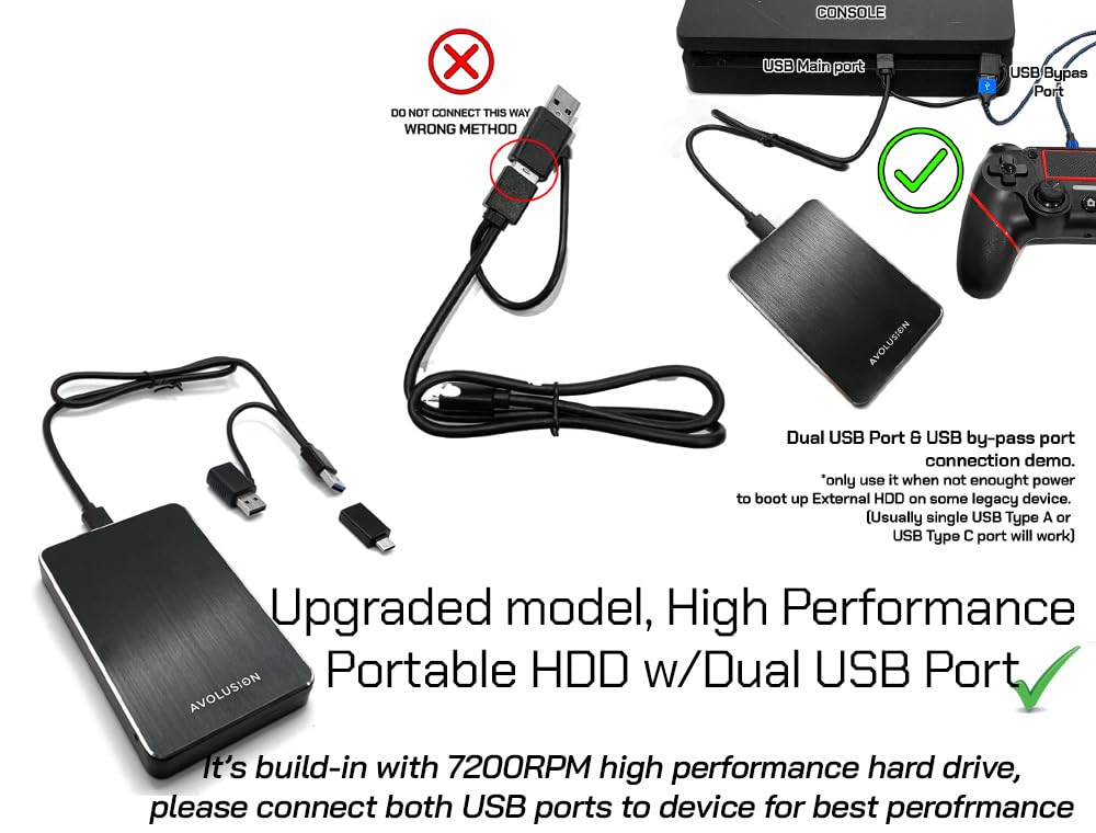 2TB USB 3.0 Portable External Gaming Hard Drive White Z5879