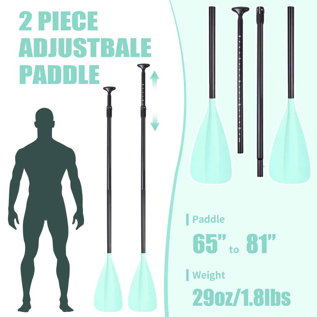 2 Pack Adjustable Aluminum Paddle with Leash U52027