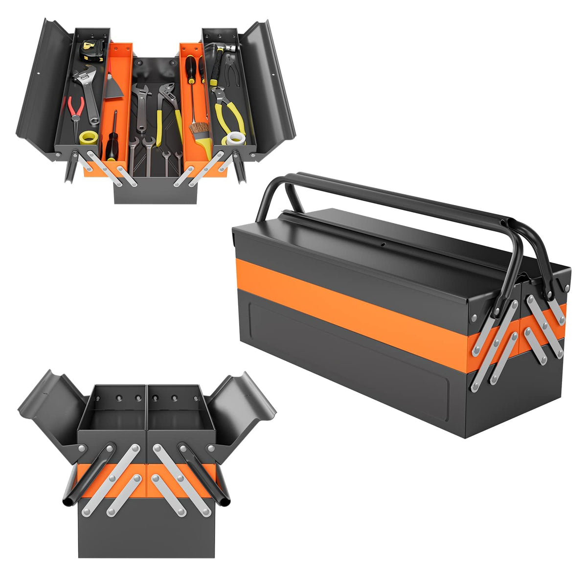 22-Inch 3-Layer 5-Tray Metal Tool Box E9806