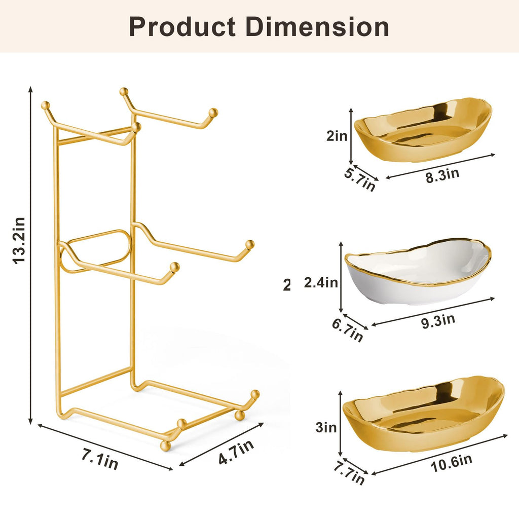3 Tier Ceramic Fruit Bowl with Metal Stand J394