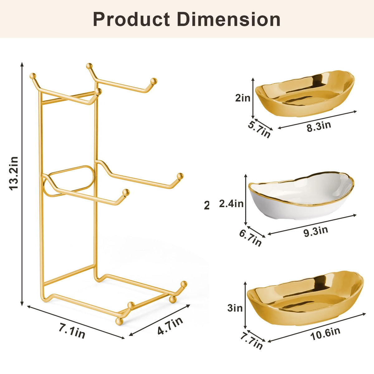 3 Tier Ceramic Fruit Bowl with Metal Stand J394
