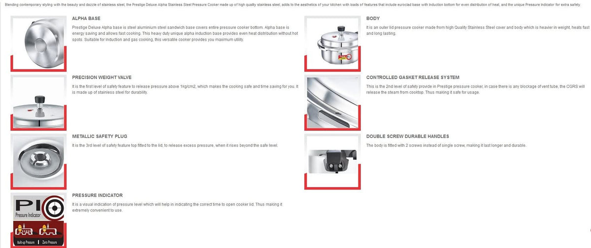 Stainless Steel Pressure Cooker, 2 Liters X75762