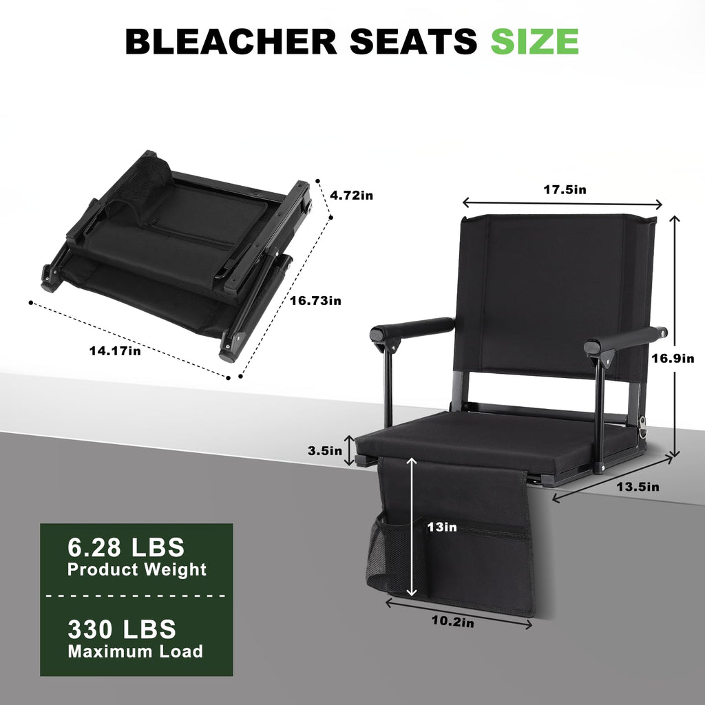 2 PCS Stadium Seats with Back Support X8568