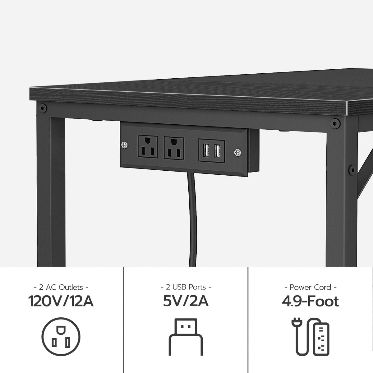 31.5 Inch Computer Desk with Power Outlet and USB Charging Ports W9514
