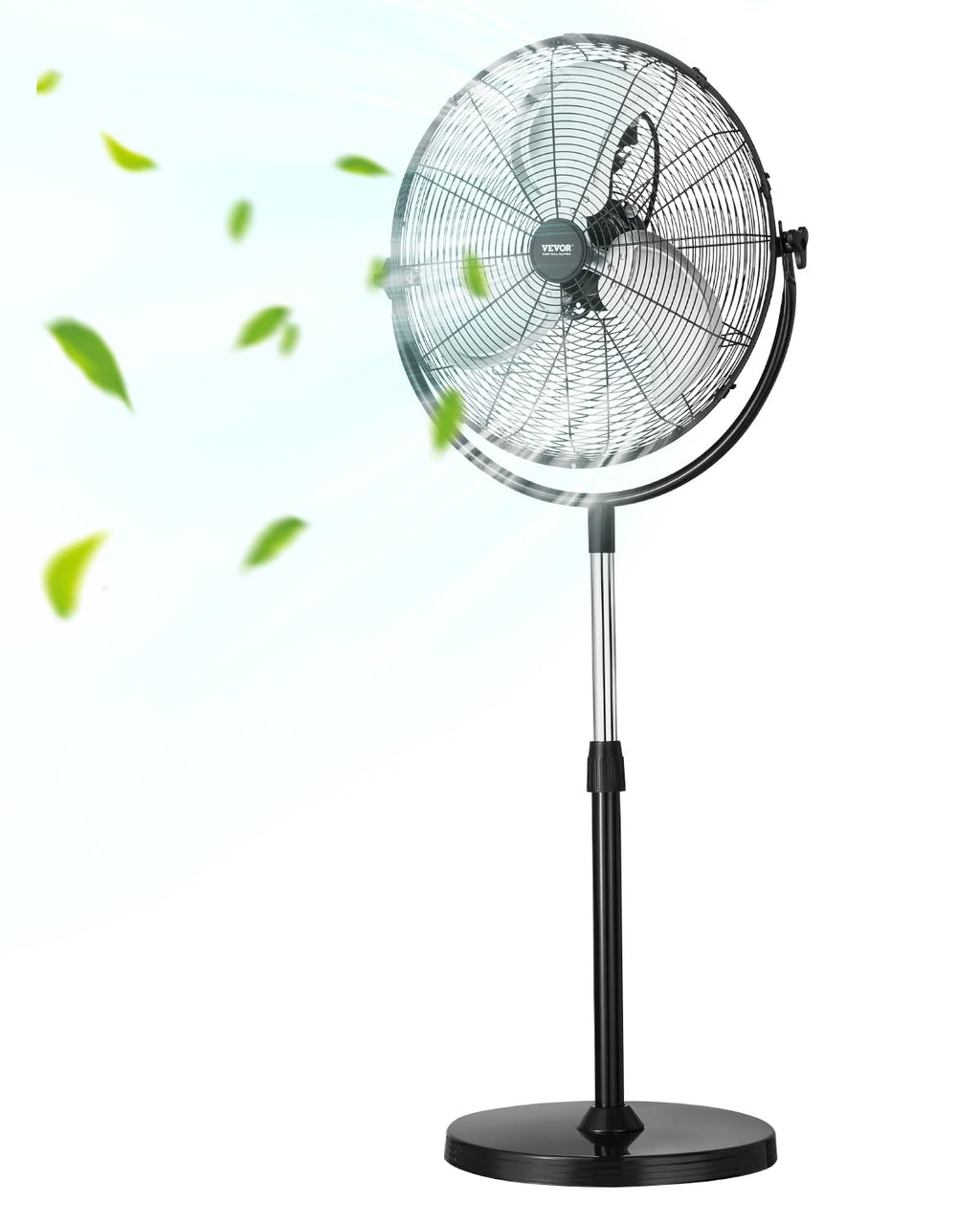 18 Inch Adjustable Height Standing Fan with 3 Speeds, Black Z13774