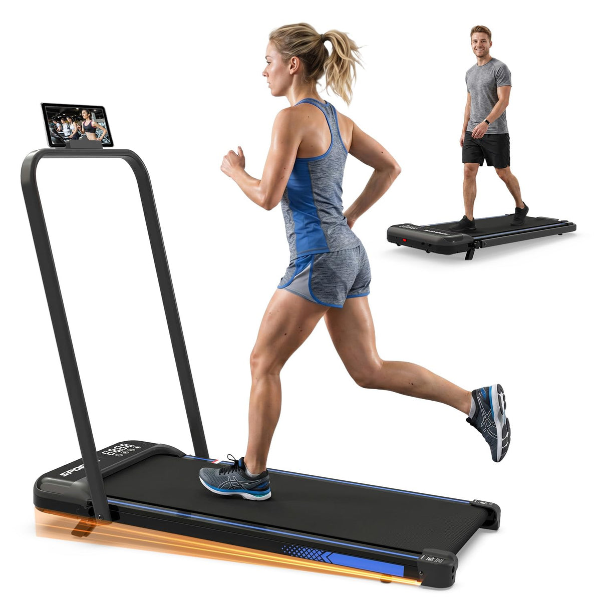 Foldable 3 in 1 Treadmill with Handle Bar and Incline Y274314