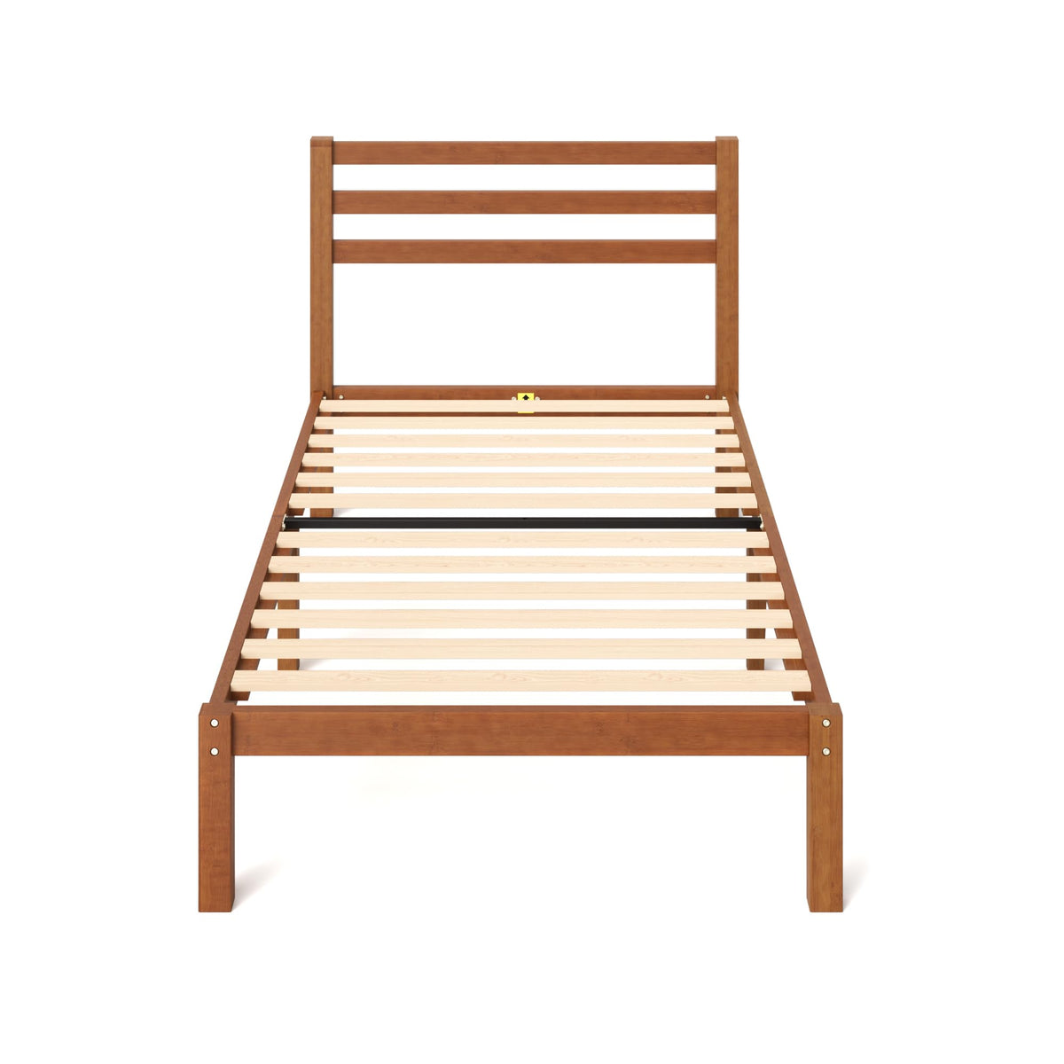Twin Bamboo Platform Bed Frame with Headboard L96602