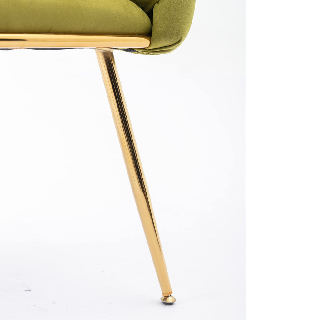 Olive Green Velvet Upholstered Accent Chair Set of 2 M3512