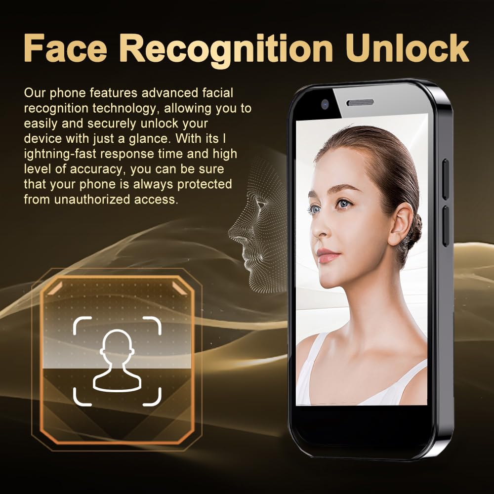 Mini Smartphone Unlocked Cell Phone 3.0 Inch Android 4G Quad Core Dual SIM Black H876734