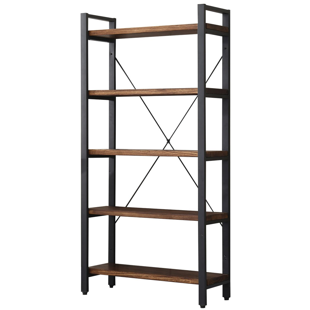 5 Tier Solid Wood Metal Bookcase R617597