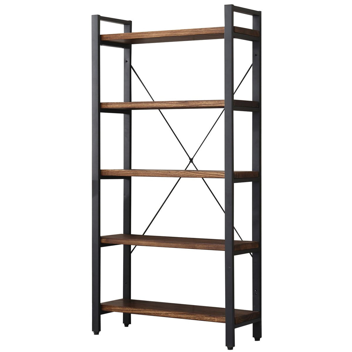 5 Tier Solid Wood Metal Bookcase R617597