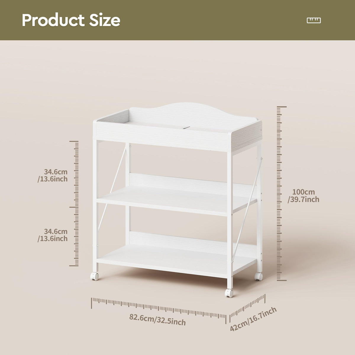 White Baby Changing Table with Pad M91155