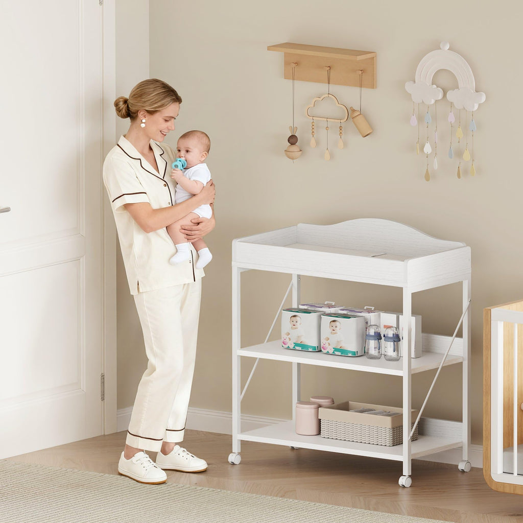 White Baby Changing Table with Pad M91155