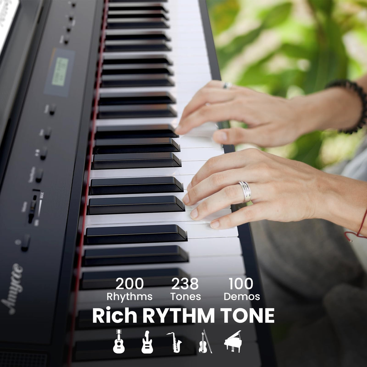 88-Key Weighted Hammer Action Digital Piano with Stand, Headphones, Carrying Case & Power Adapter K39999