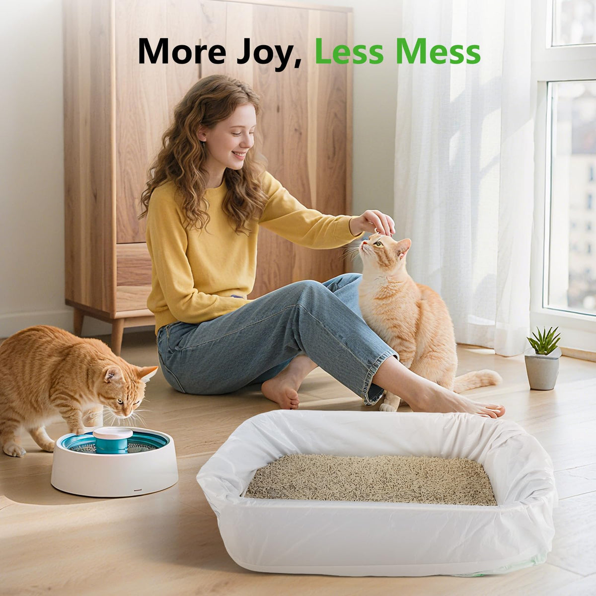 40 Count Cat Litter Box Liners with Drawstring D32024