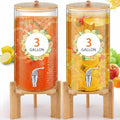 2 Pack 3 Gallon Glass Drink Dispensers A107198
