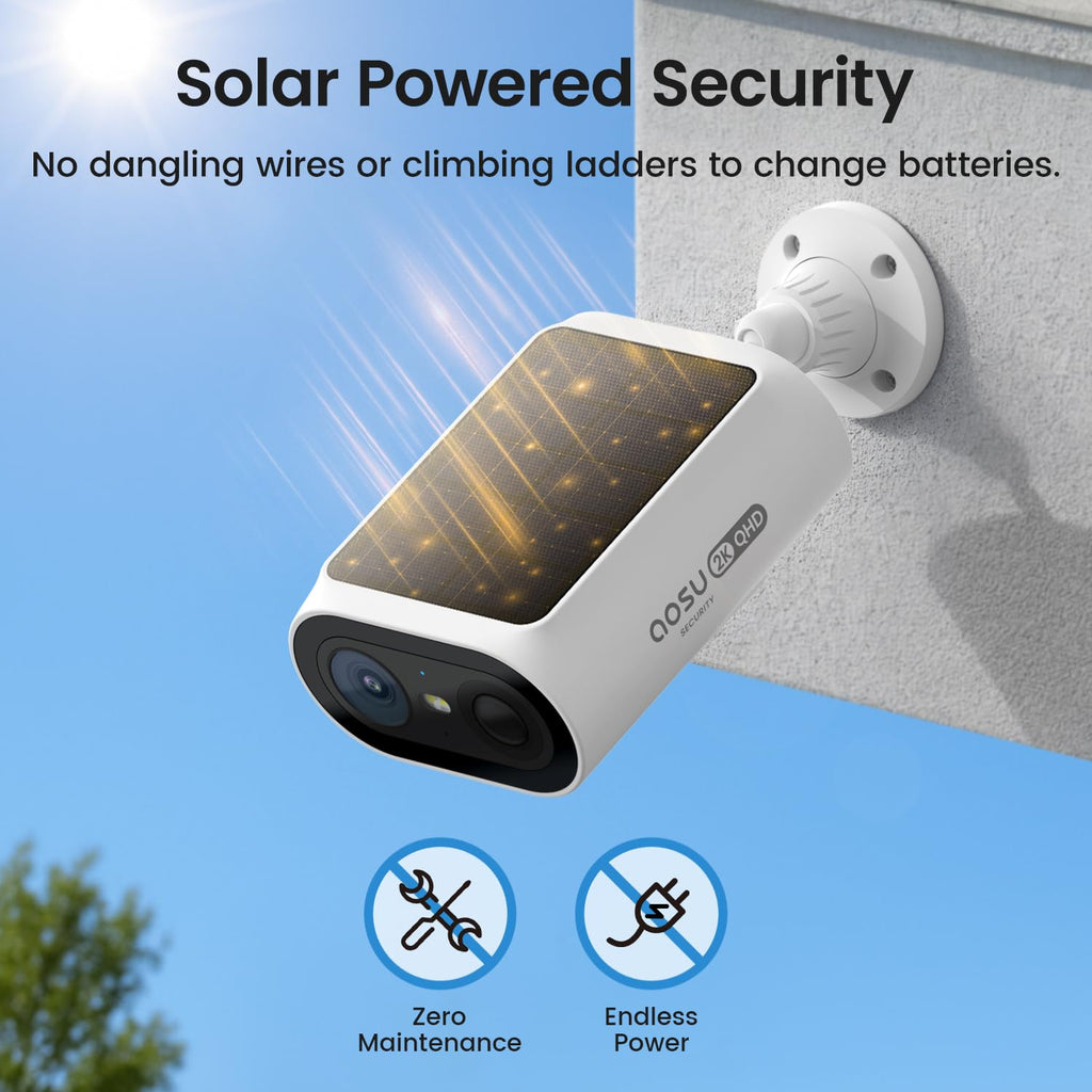 2K QHD Solar Security Cameras Wireless Outdoor System U5947