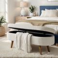 43.5" Beige Linen Storage Ottoman Bench B81575