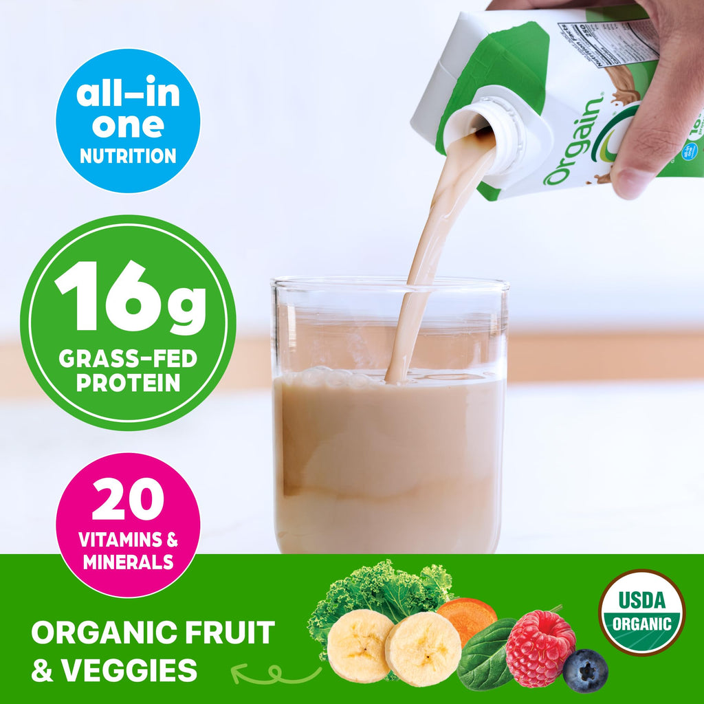 Organic Grass Fed Protein Shake, Café Mocha, 11oz, 12pk U518137