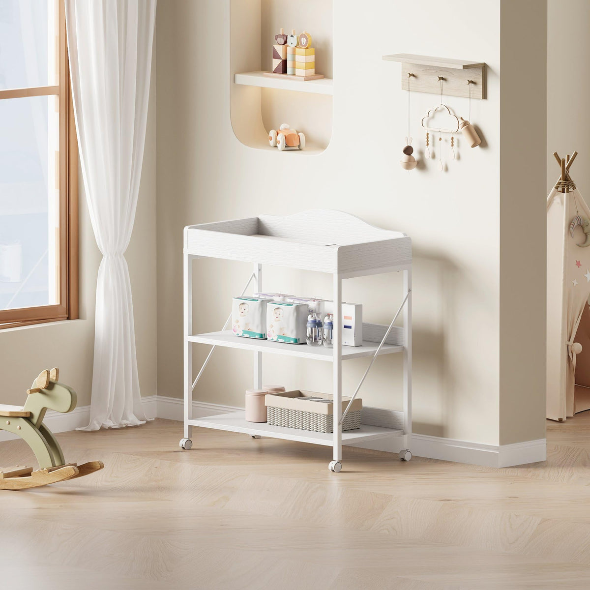 White Baby Changing Table with Pad M91155