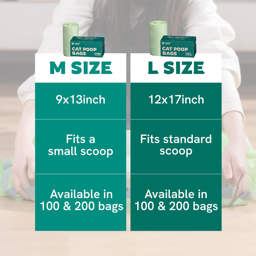 100 Large Compostable Unscented Cat Litter Bags E103515