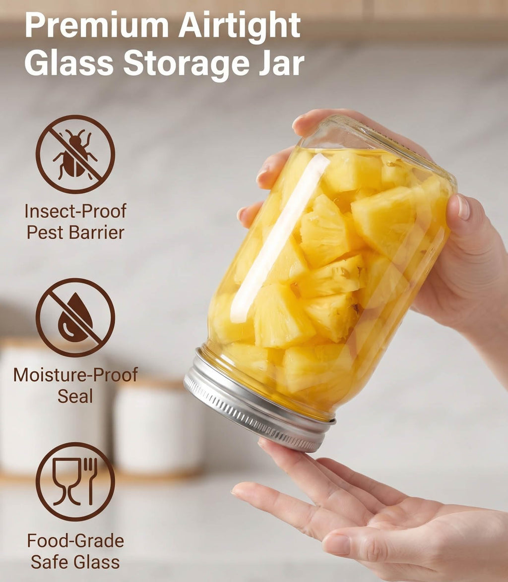 16 oz 8 Pack Clear Glass Jars Z392